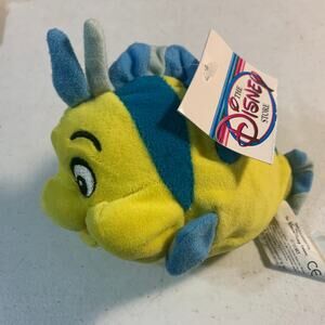 vintage The Disney Store mini bean bag plush stuffed animal FLOUNDER 7 inch
